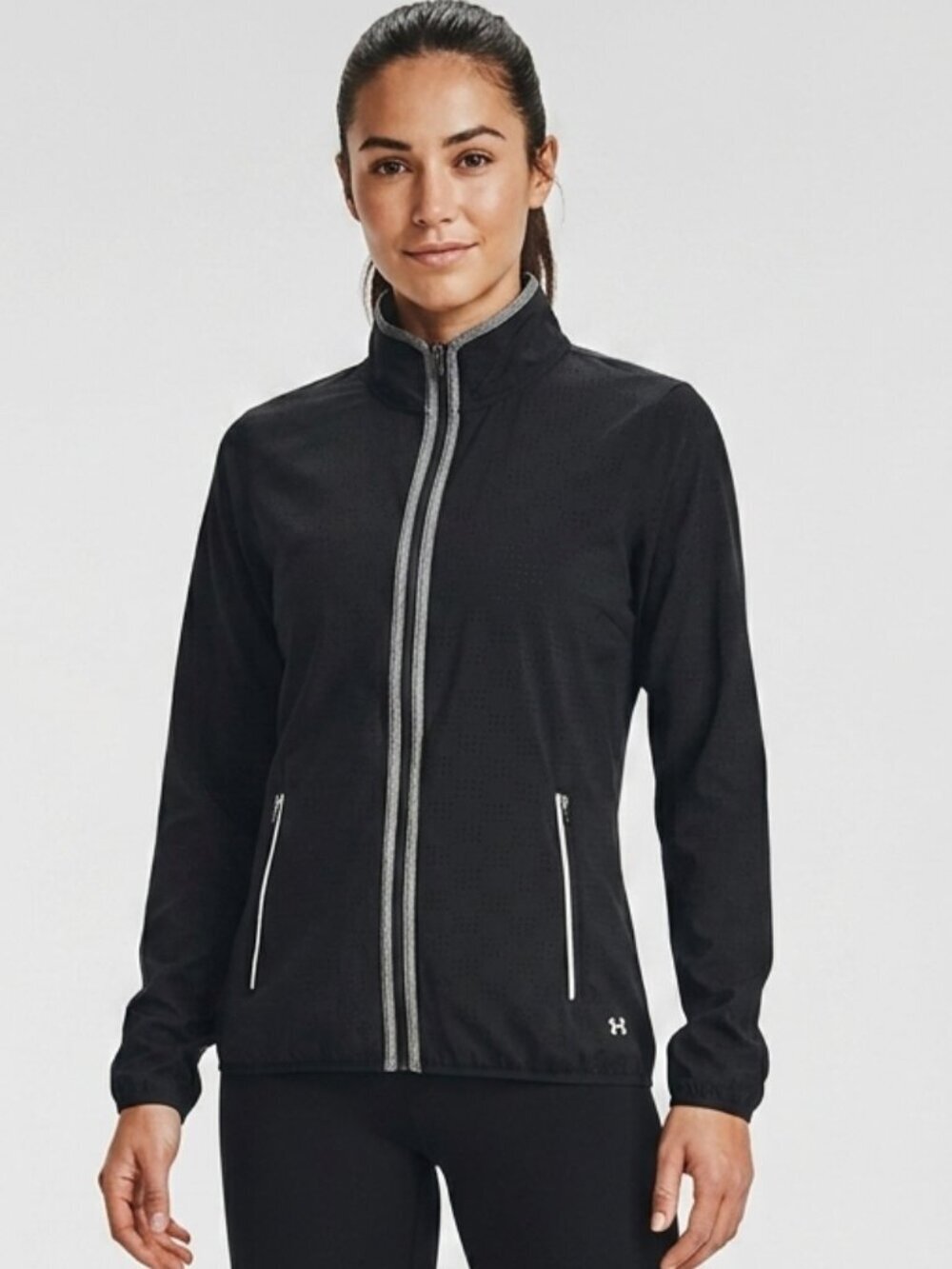 Under Armour Lightweight Perforated Black Running Zip Up Jacket